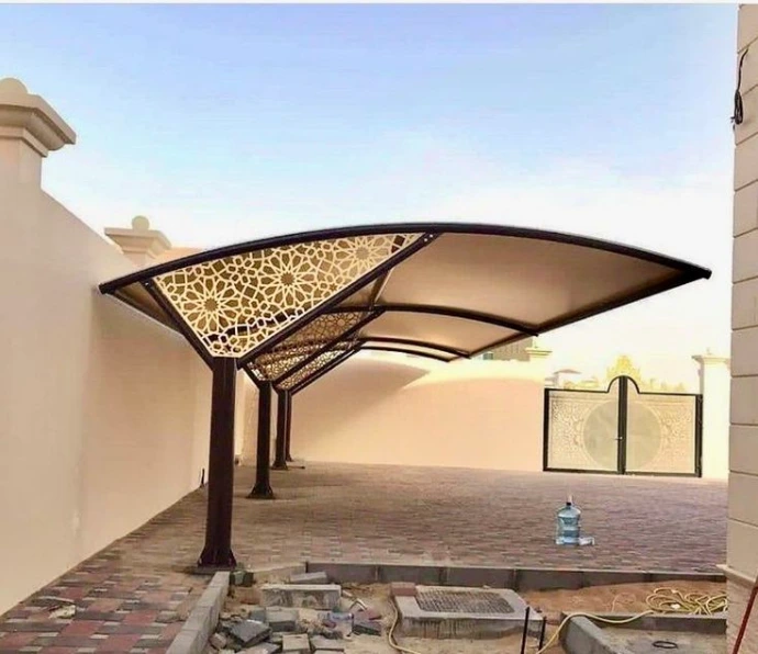 مظلة سيارات كابولي بقص ليزر زخرفي